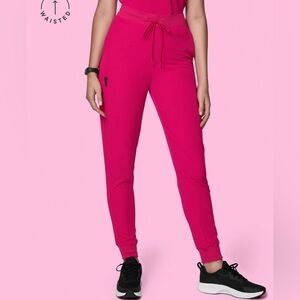 Pink High Waisted Jogger Scrub Pants (Tall).